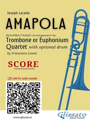 cover image of Trombone or Euphonium Quartet score of "Amapola"
